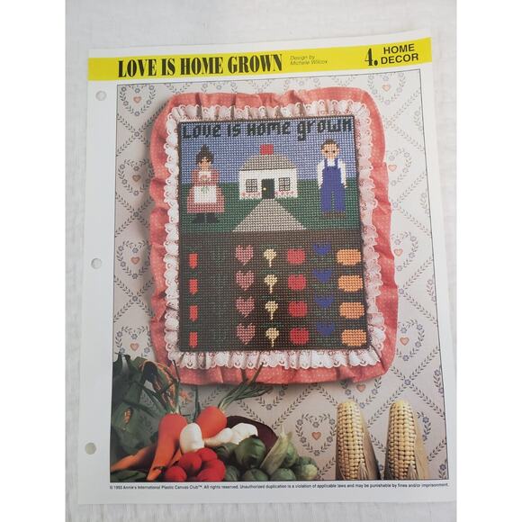 (J5) 1993 Annie's Attic Plastic Canvas Pattern Home Decor Lot of 5 Hole Punched - Picture 5 of 9